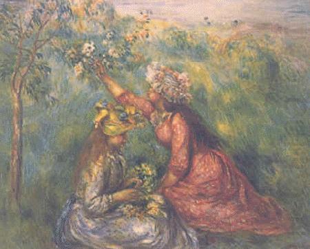 Pierre Renoir Girls Picking Flowers china oil painting image